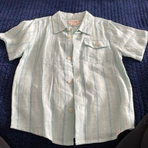 Me & Henry boy’s linen/cotton blend button down, size 5/6.